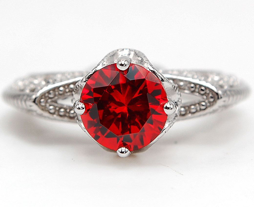 2CT Treated Ruby & Topaz 925 Solid Sterling Silver Ring Jewelry Sz